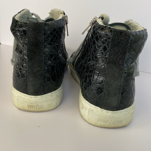 P448 Black High-Top Sneakers with White Soles - Picture 9 of 12